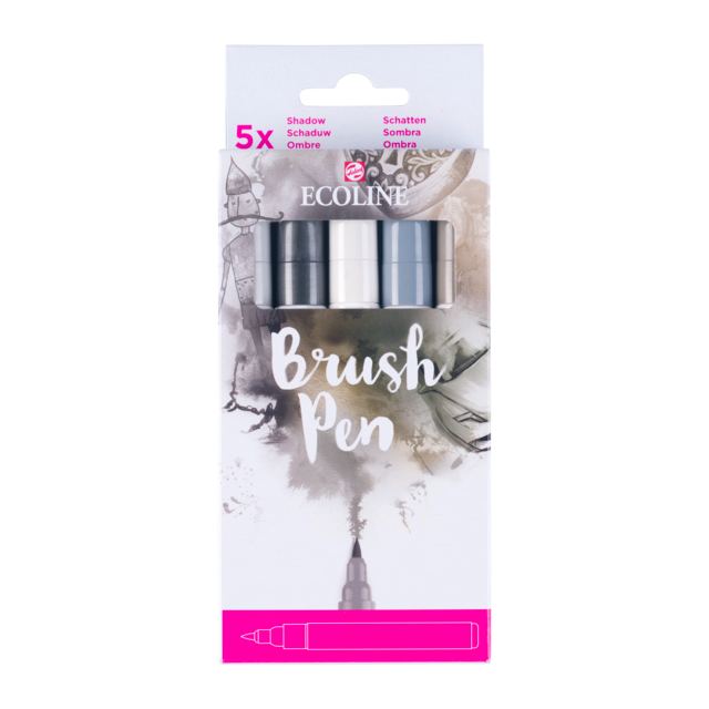 Talens Ecoline Brush Pen Set 5 Grey - 2