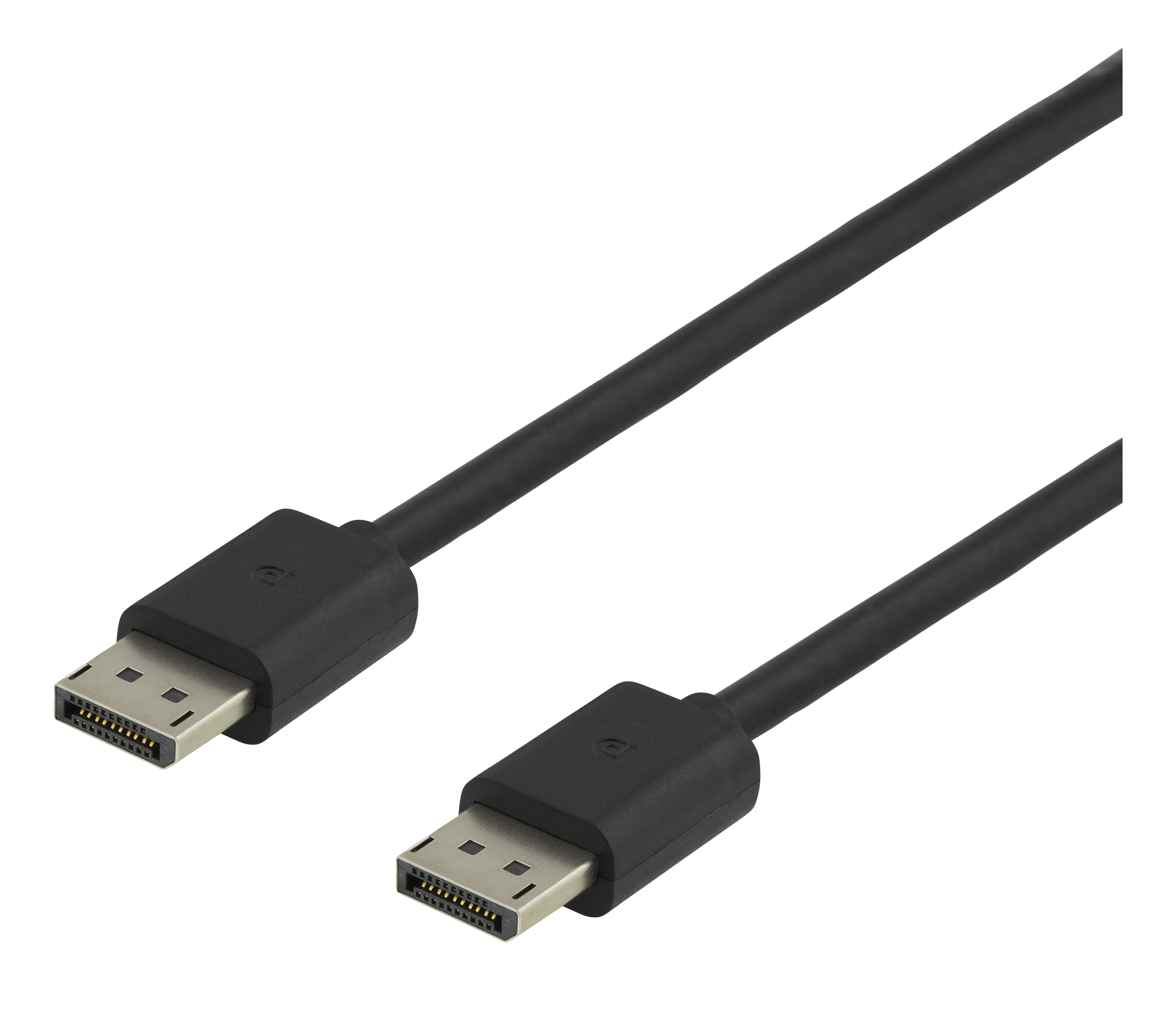 Deltaco DisplayPort monitorkabel, 7680x4320 i 60Hz, 32,4 Gb/s, 2m, svart