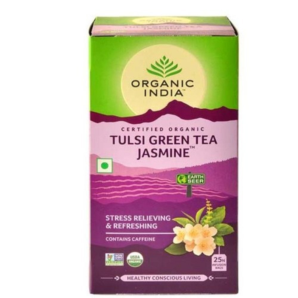 Tulsi Jasmine Green Tea Org, 25 teabags Organic India