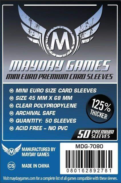 Mayday Mini Euro Card Sleeves - 45 x 68 mm - 50 Pack - PREMIUM