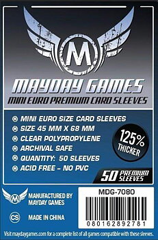 Mayday Mini Euro Card Sleeves - 45 x 68 mm - 50 Pack - PREMIUM