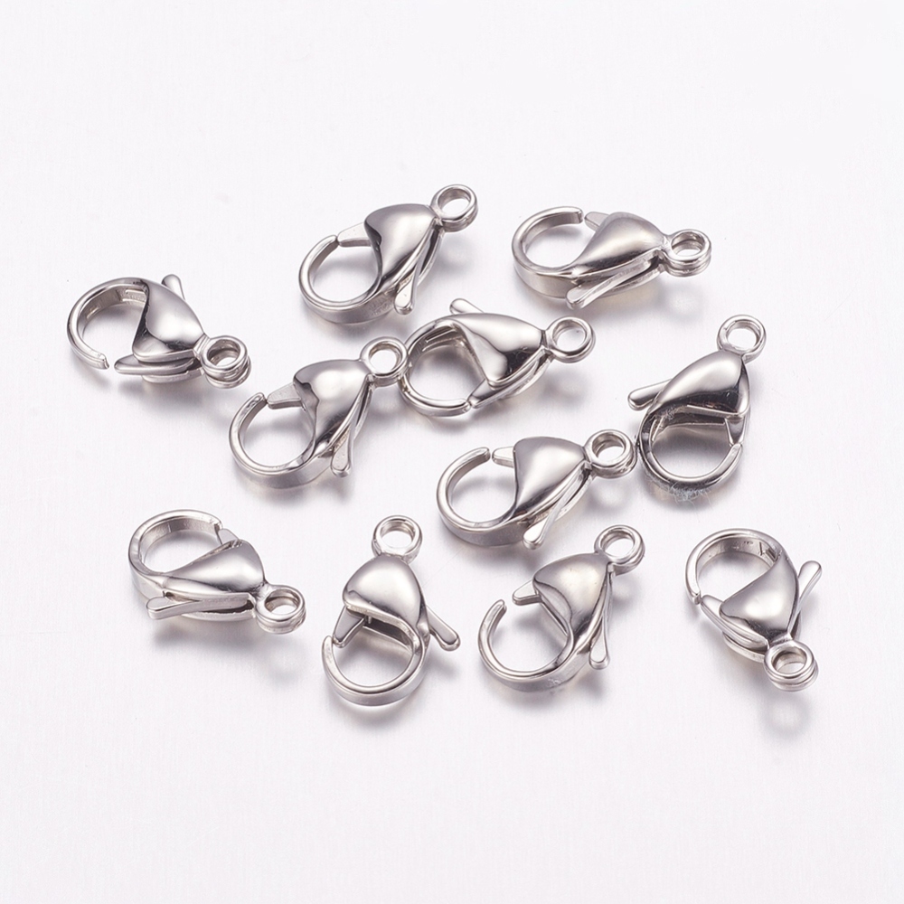 Lobsterlås kirurgiskt stål 15 mm 5-pack - 3