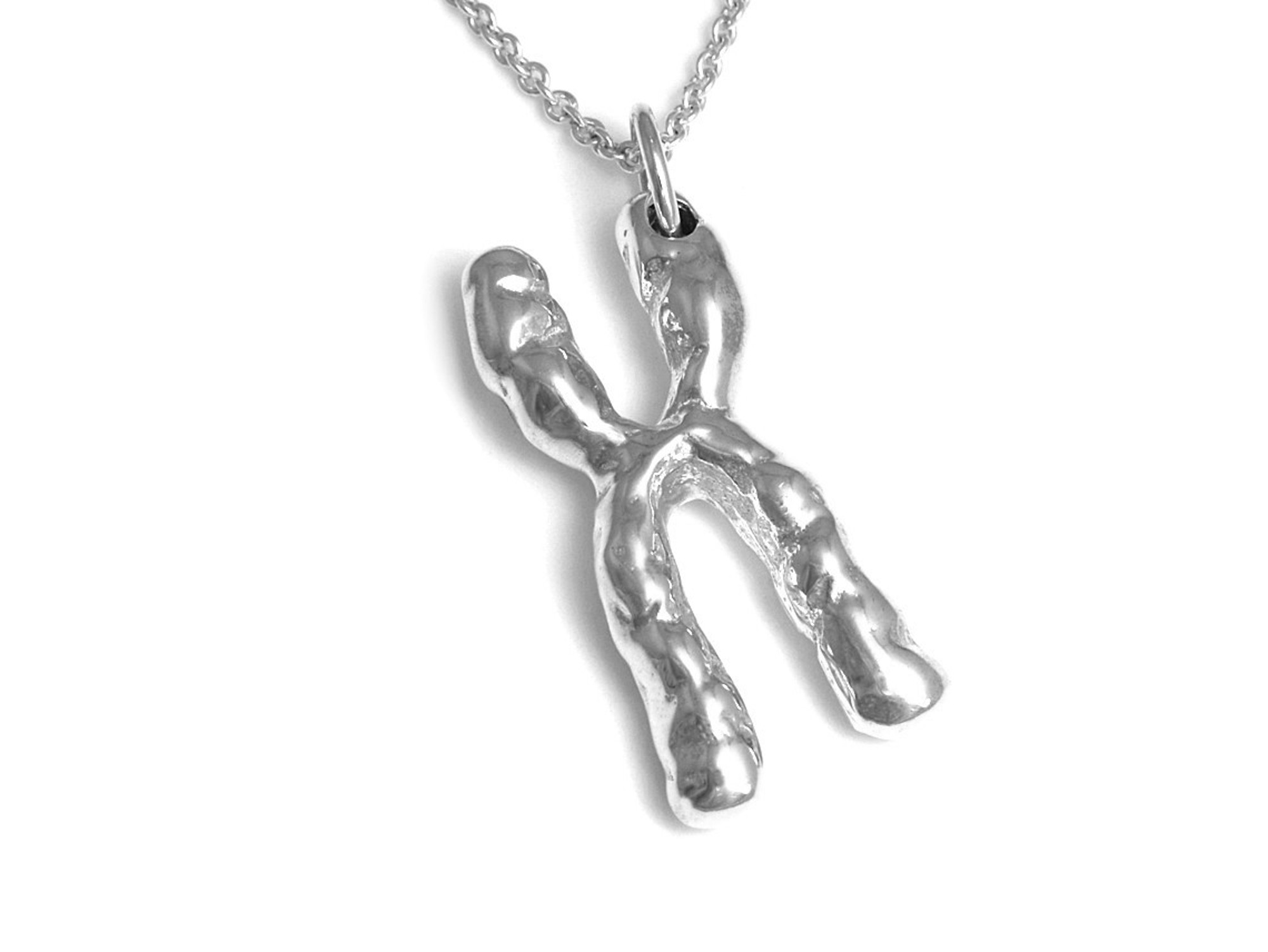 X-Kromosom Halsband, DNA Biologi Smycke i Silver