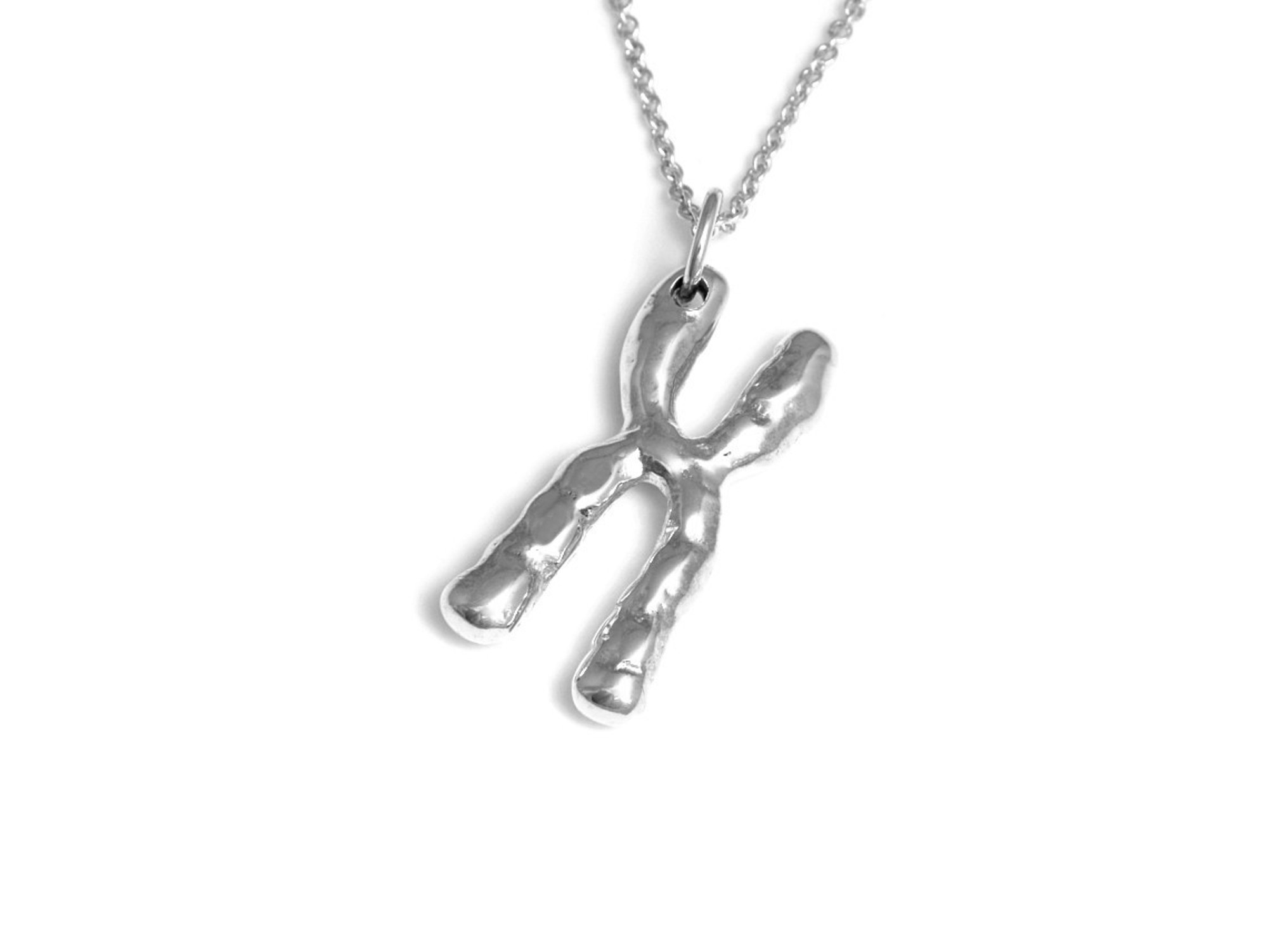 X-Kromosom Halsband, DNA Biologi Smycke i Silver - 2