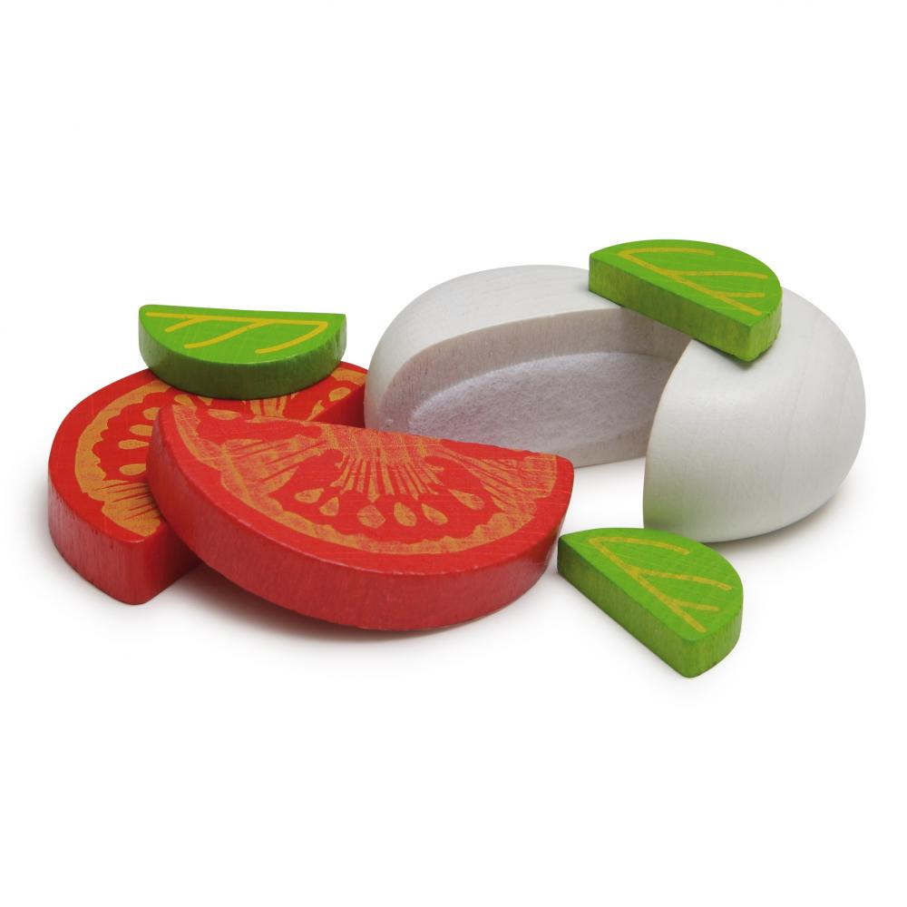 Mozzarella och tomater i trä i burk FS - 3