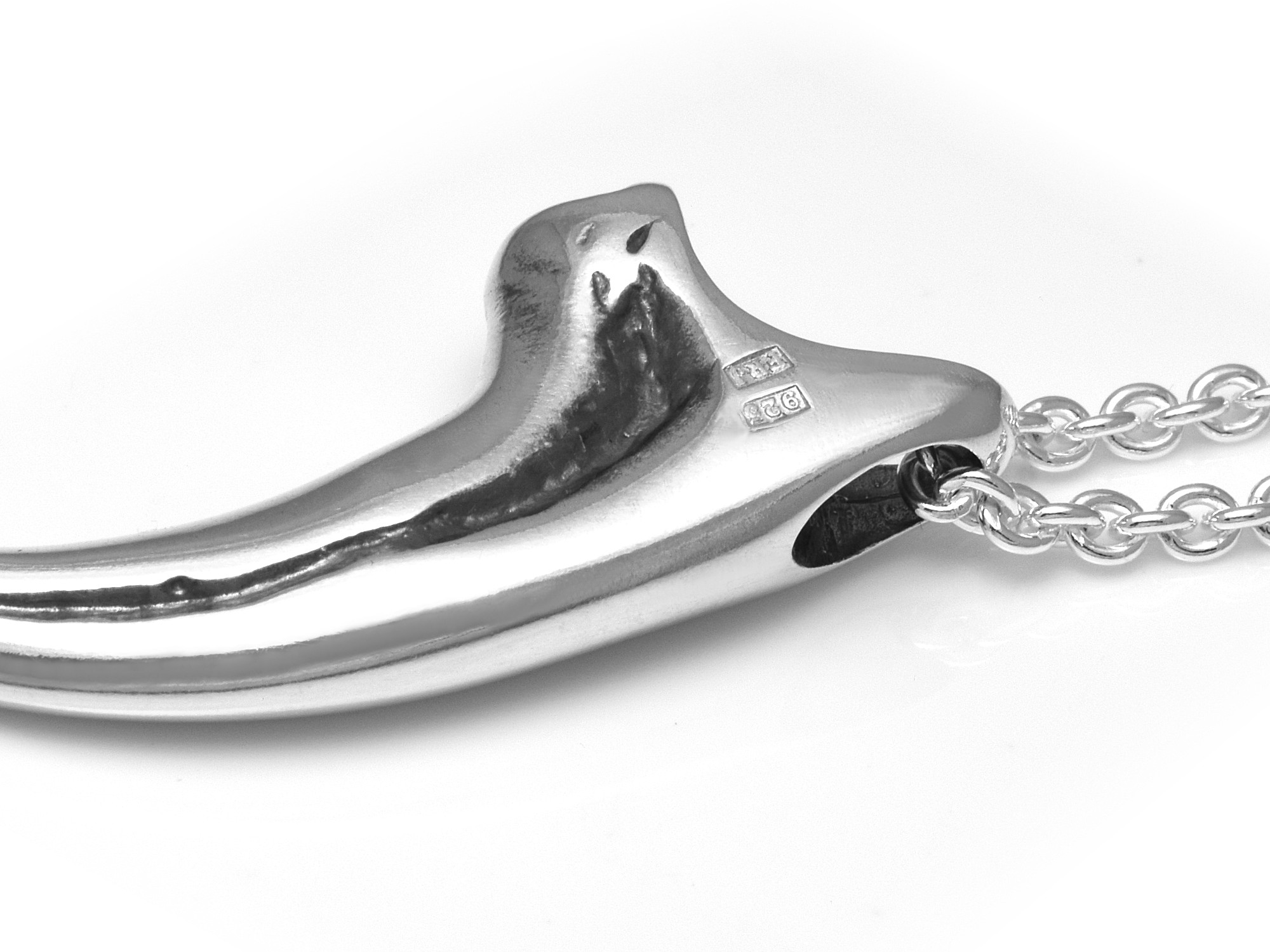 Velociraptorklo Halsband, Dinosaurie Smycke i Silver - 5