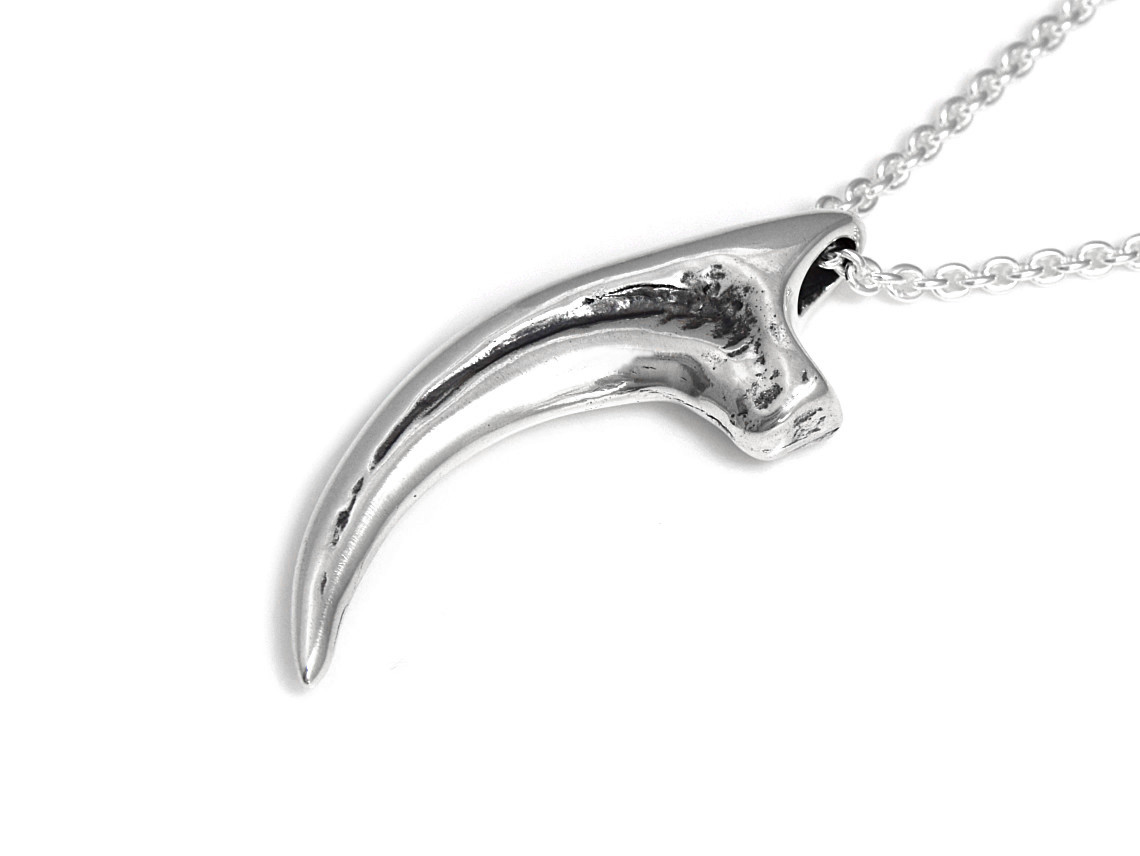 Velociraptorklo Halsband, Dinosaurie Smycke i Silver - 2