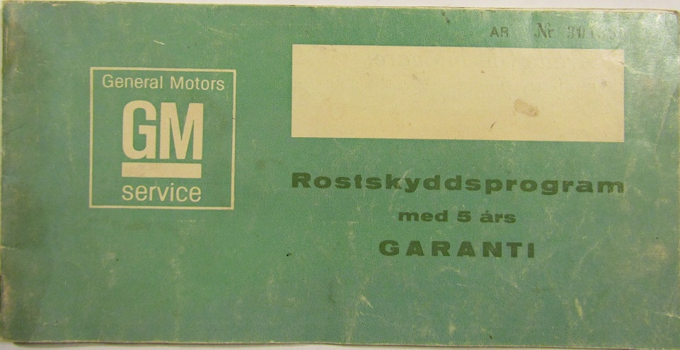 1971 Opel & Vauxhall & Bedford Rostskyddsprogram