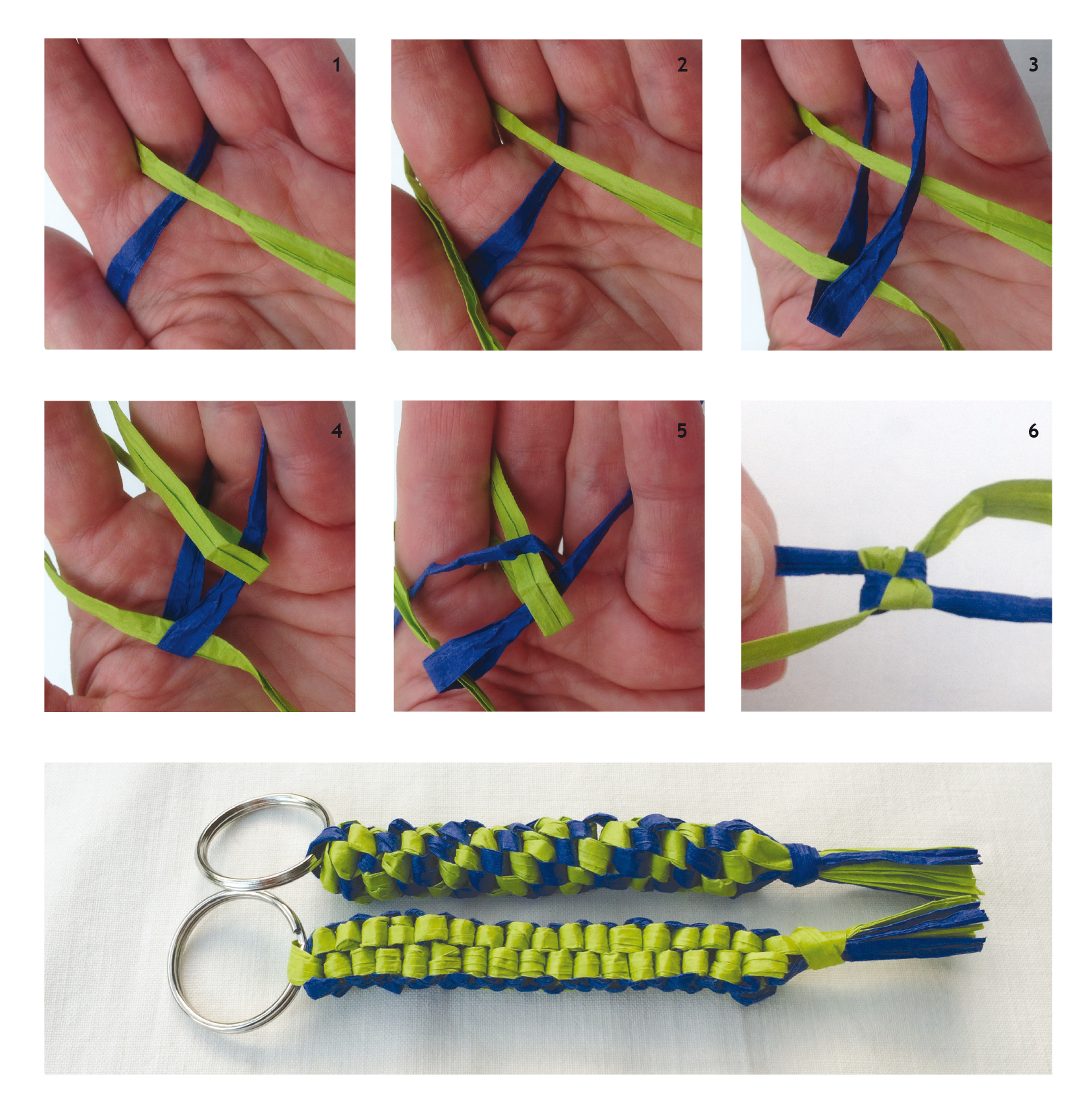 Kit to key ring  in flat paper yarn - 2