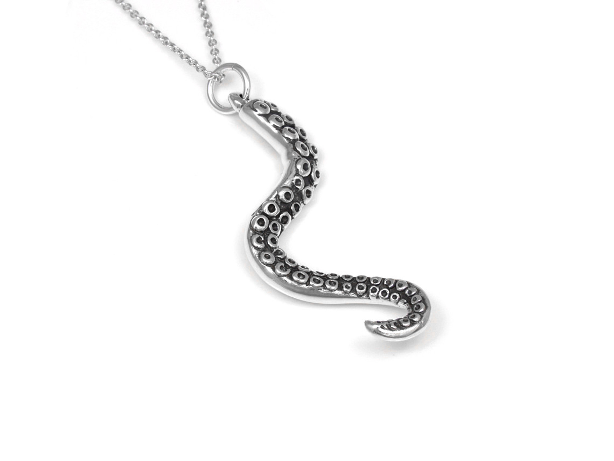 Bläckfisktentakel Halsband, Tentakel Smycke i Silver - 3