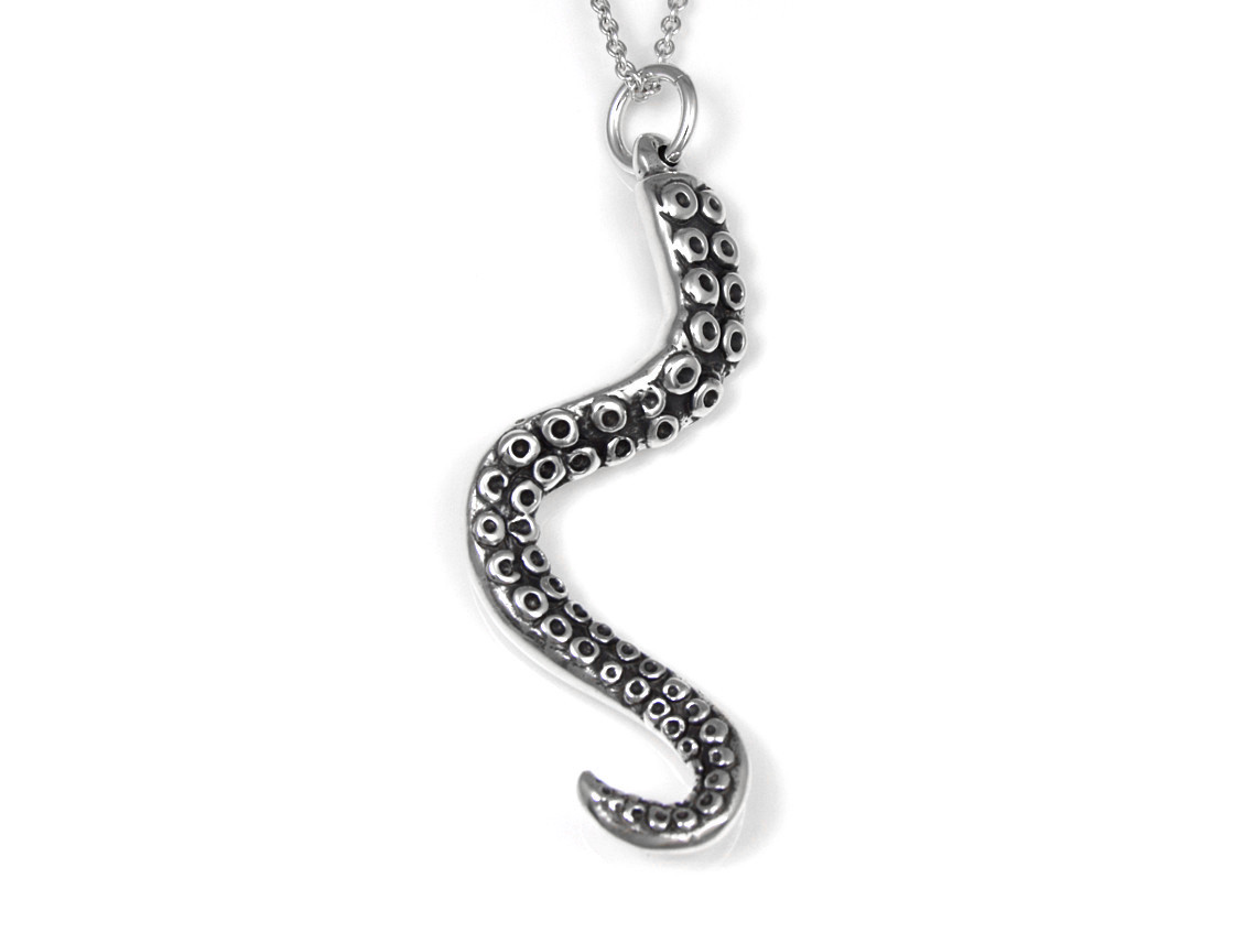Bläckfisktentakel Halsband, Tentakel Smycke i Silver