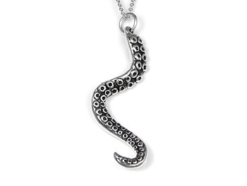 Bläckfisktentakel Halsband, Tentakel Smycke i Silver