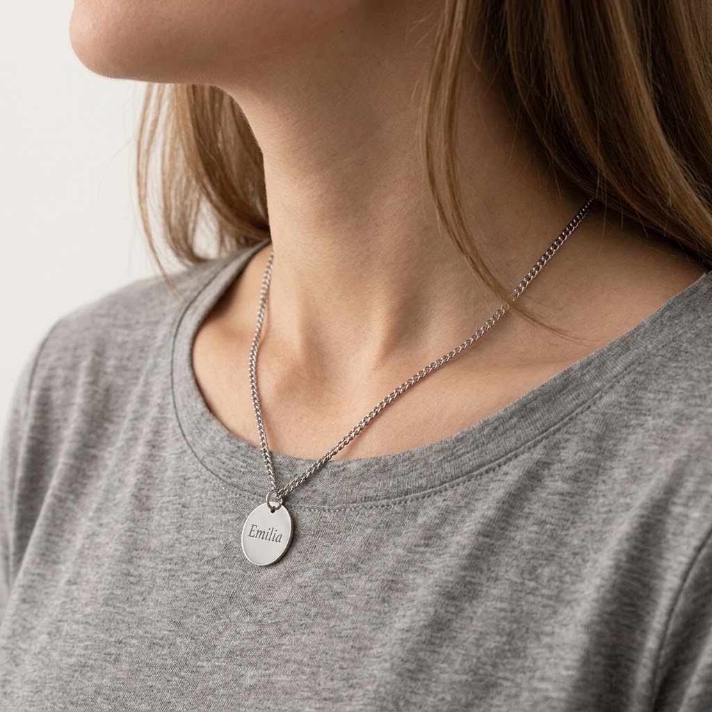 Coin, Halsband med gravyr - Rostfritt stål - 5
