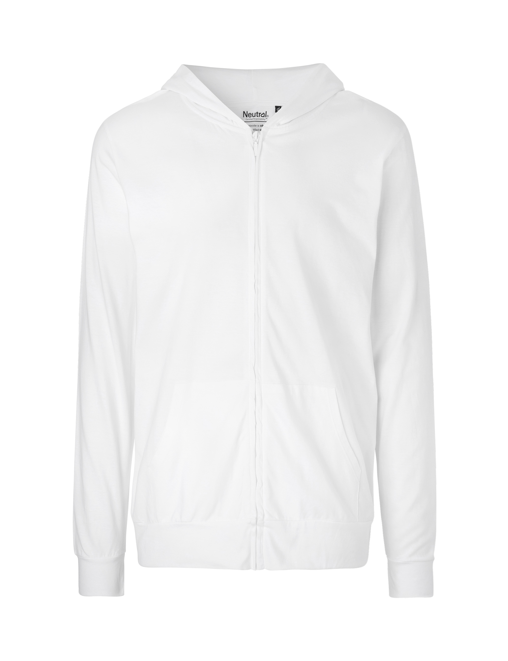 Hoodie Jersey Tunn med dragkedja - Unisex - Neutral - Fairtrade & EKO GOTS - 6 olika färger - 2