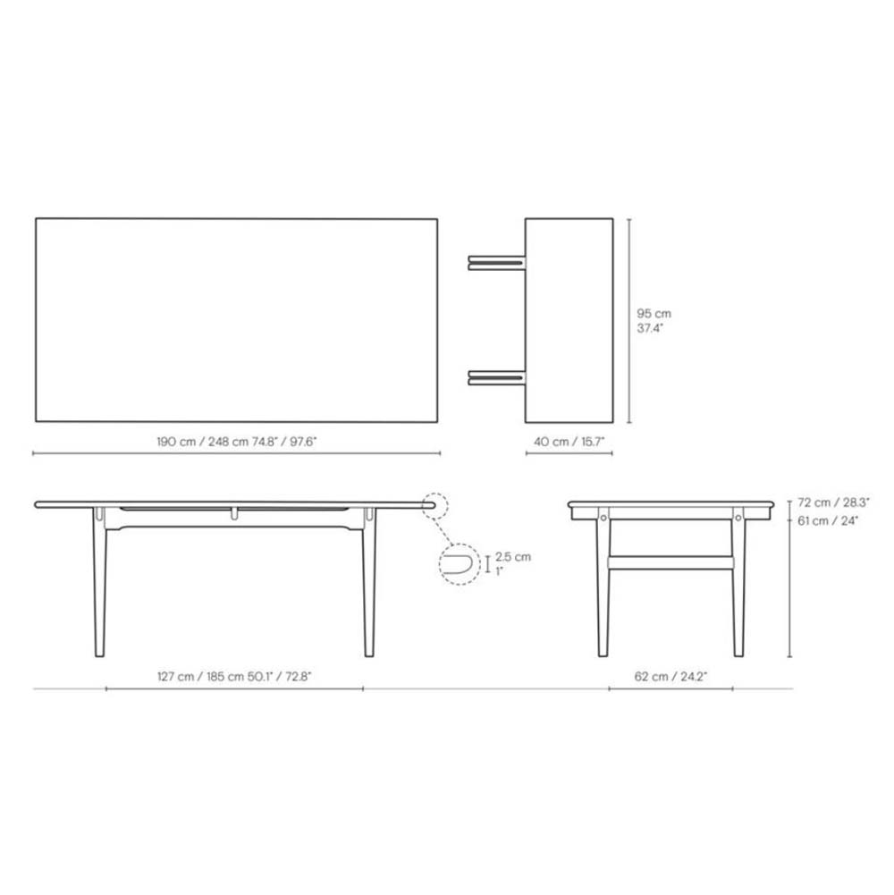 CH327 Matbord 190x95 cm - Carl Hansen & Søn - 12