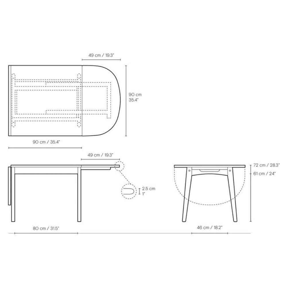 CH002 Klaffbord 90-188 cm - Carl Hansen & Søn - 14