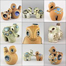 Britt-Louise Sundell (Ringo 1960s) Brown Modernistic Elephant 10 cm