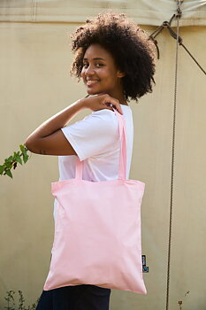 Bomullskasse Shopping med långt handtag, Neutral, Fairtrade & Ekologisk - 15 olika färger