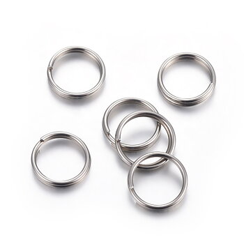Loopringar 5 mm – antiksilver, rostfritt stål, 50-pack