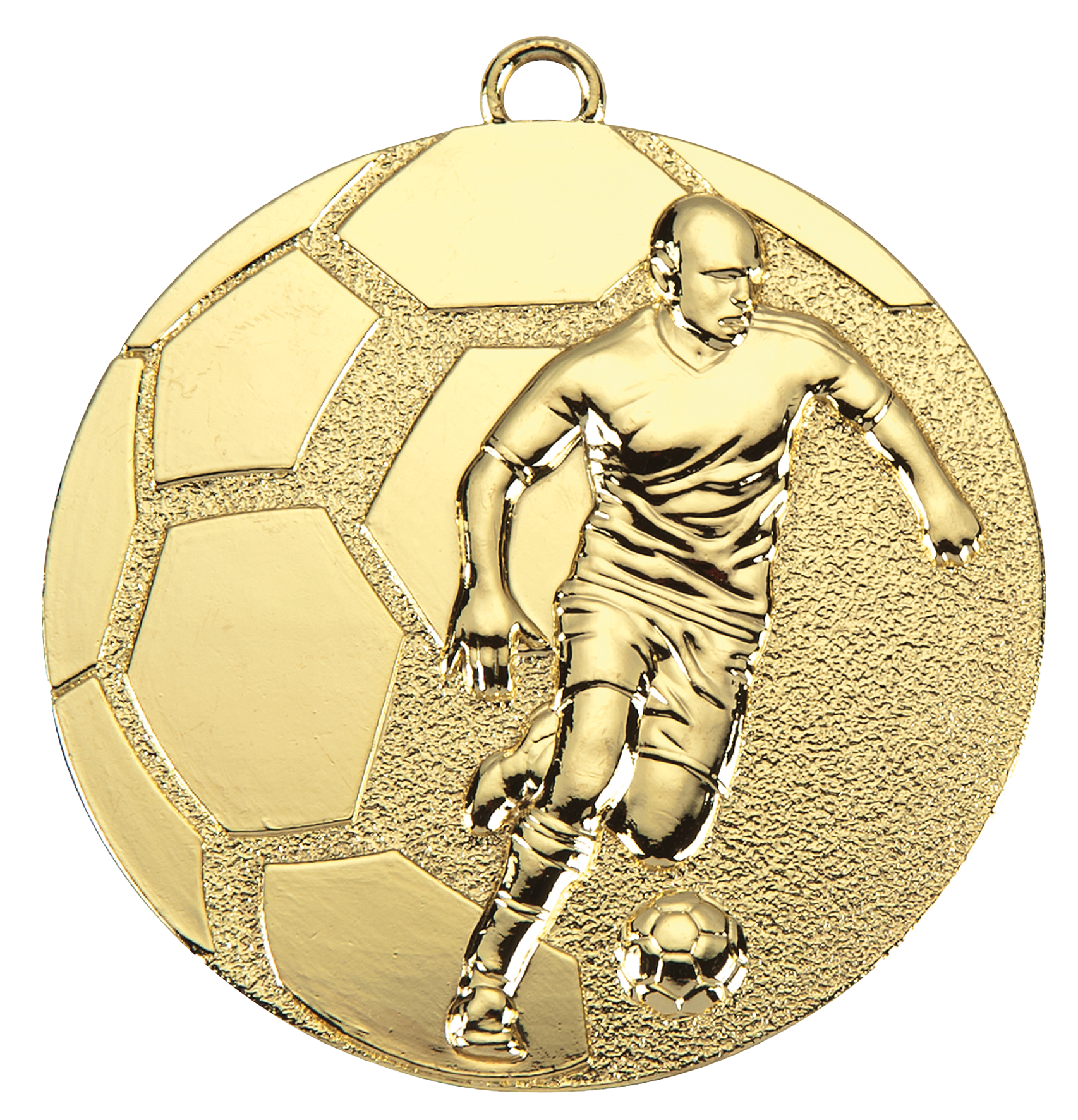 Medaljer 50 mm präglade - Fotboll - Guld, Silver och Brons