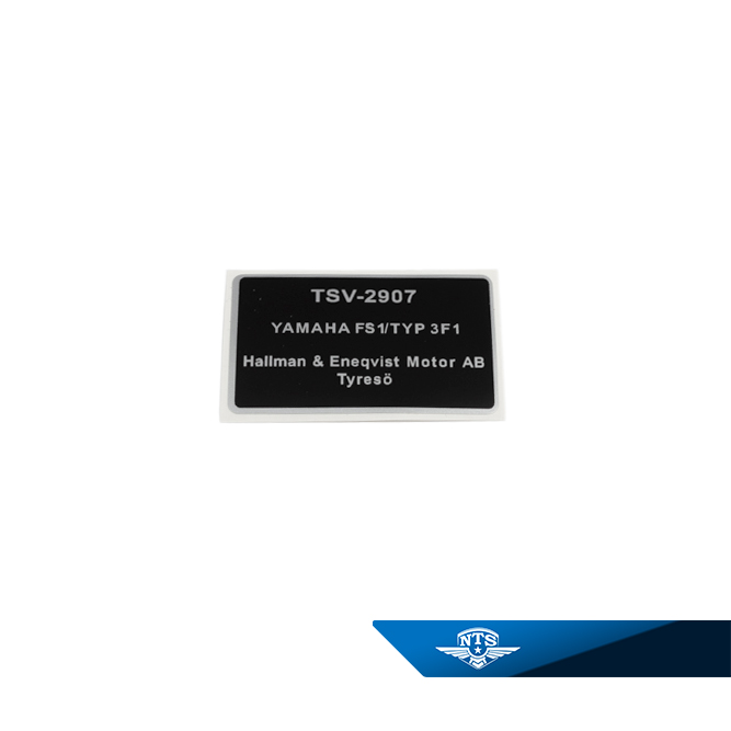 Typeplade YAMAHA FS1 / Type 3F1. TSV 2907.