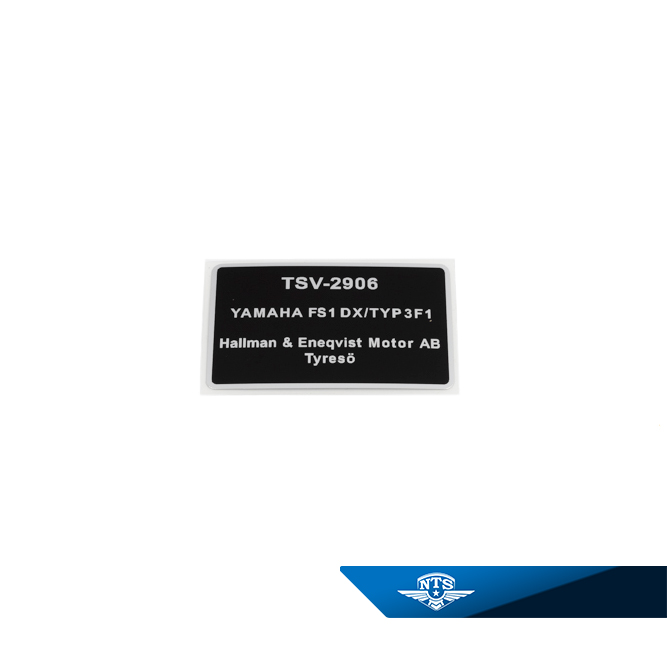 Type plate YAMAHA FS1 DX / Type 3F1 TSV 2906
