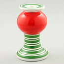 Lisa Larson (1996) Segmented Candleholder with Red/Green Decor 13 cm (3)