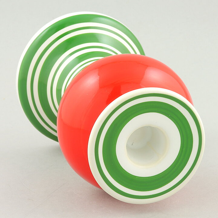Lisa Larson (1996) Segmented Candleholder with Red/Green Decor 13 cm (3)