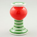 Lisa Larson (1996) Segmented Candleholder with Red/Green Decor 13 cm (3)