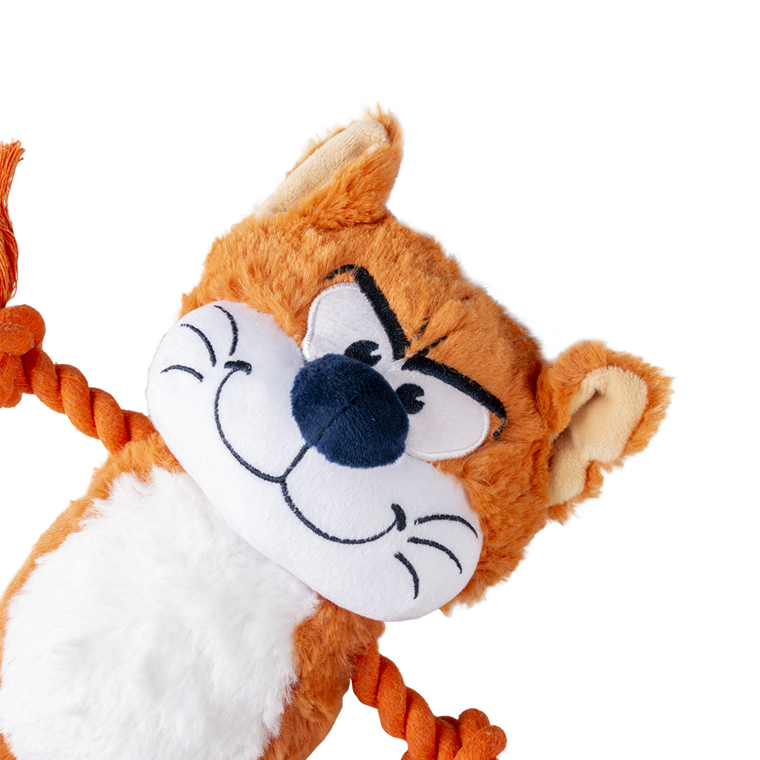DuvoPlus Hundleksak Smurf Plysch/Rep Azrael 29x12x6cm Orange/Vit - 3