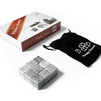 whiskystenar med presentförpackning och sammetspåse