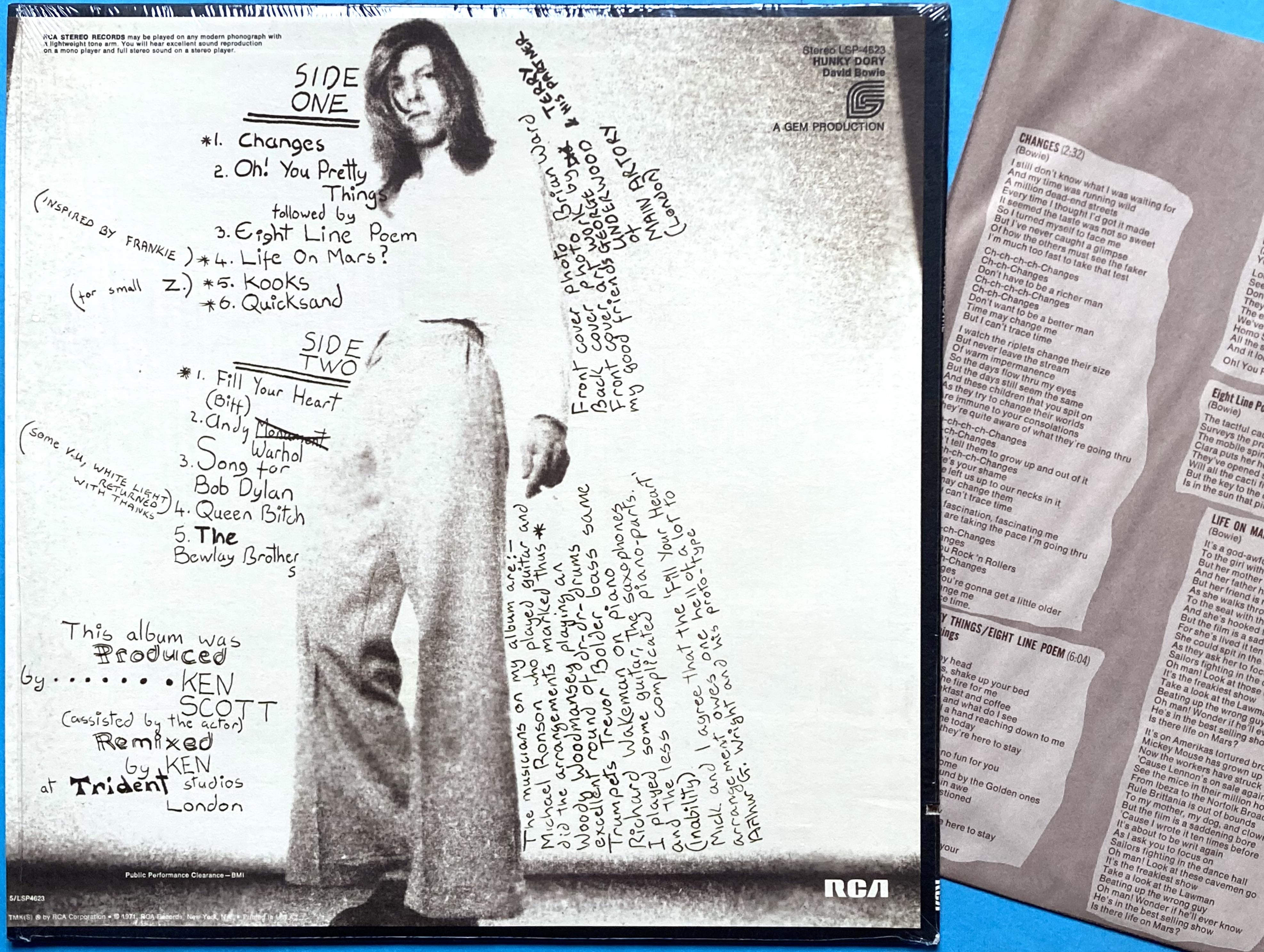 DAVID BOWIE - Hunky dory US-orig LP 1972 - 2