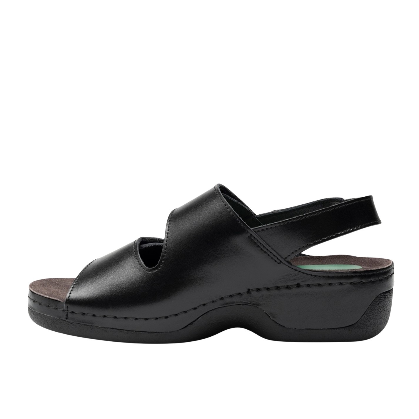 Damsandal Svart med hälrem - ergoflex gel - 3