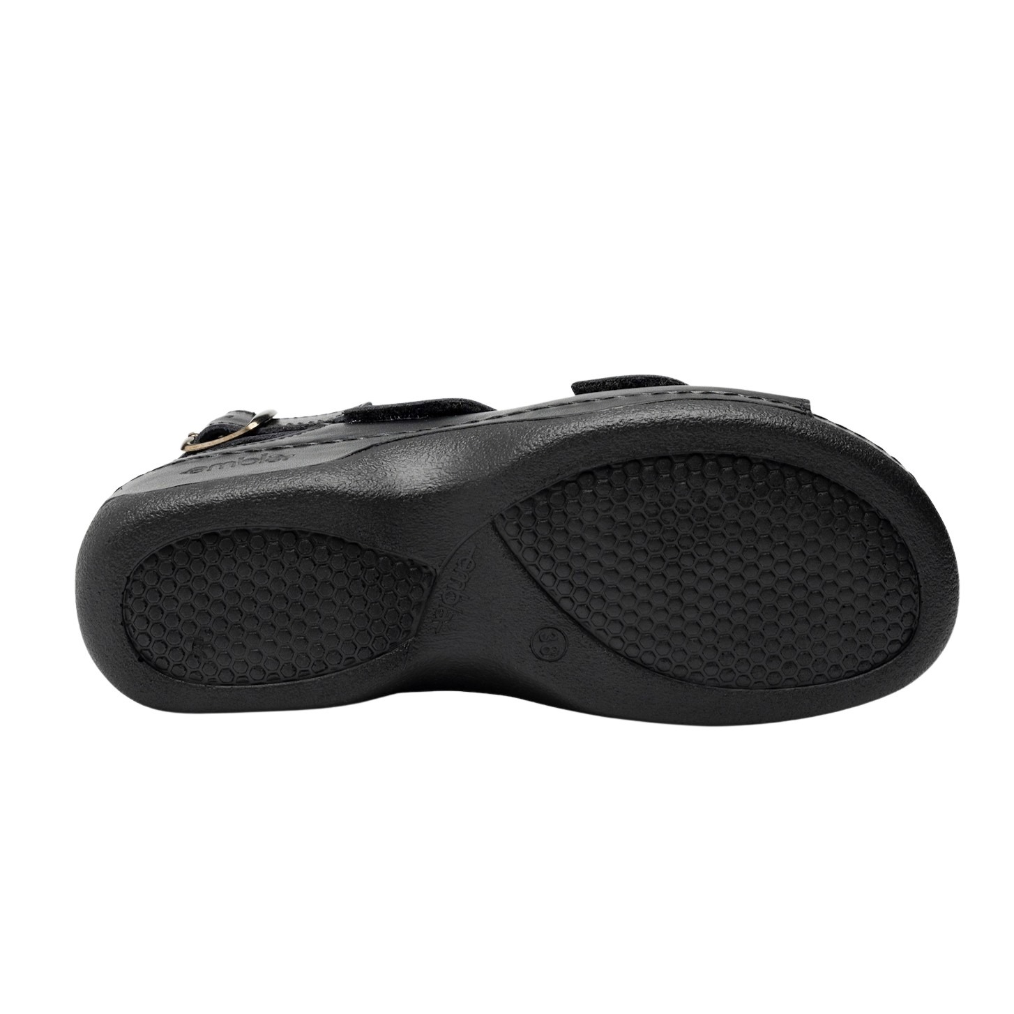 Damsandal Svart med hälrem - ergoflex gel - 4