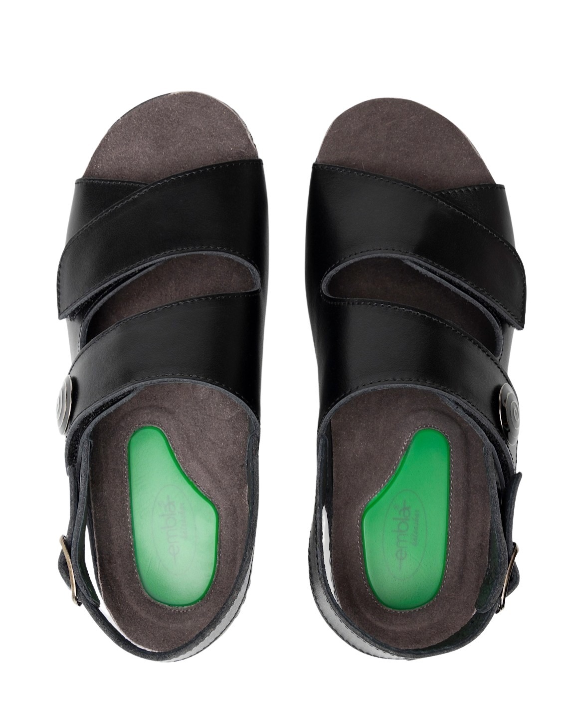 Damsandal Svart med hälrem - ergoflex gel - 2