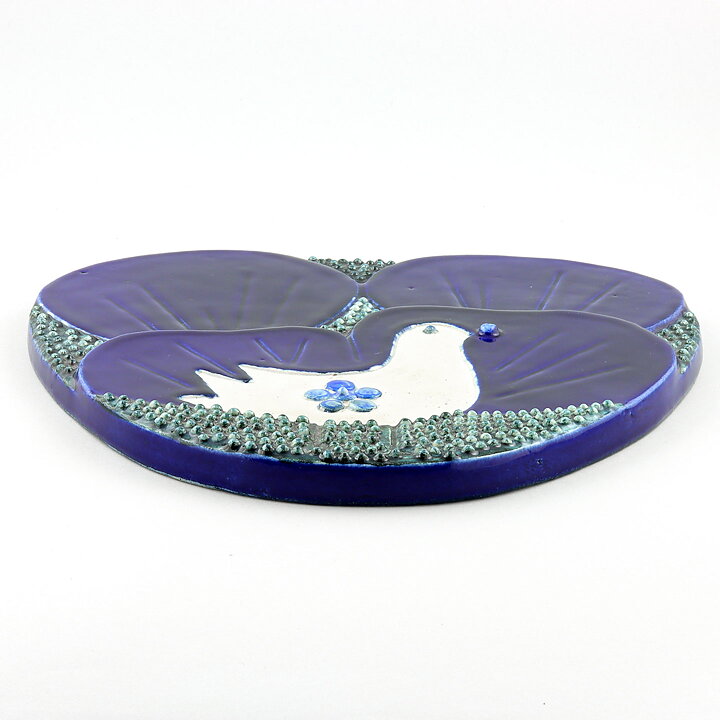 Sylvia Leuchovius (1970s) Blue Studio Bird Wall Plaque 30 cm