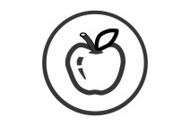 Symboletiket – Æblehylden – selvklæbende etiket med Æblehylden-symbol til mærkning af hylder og materialer.
