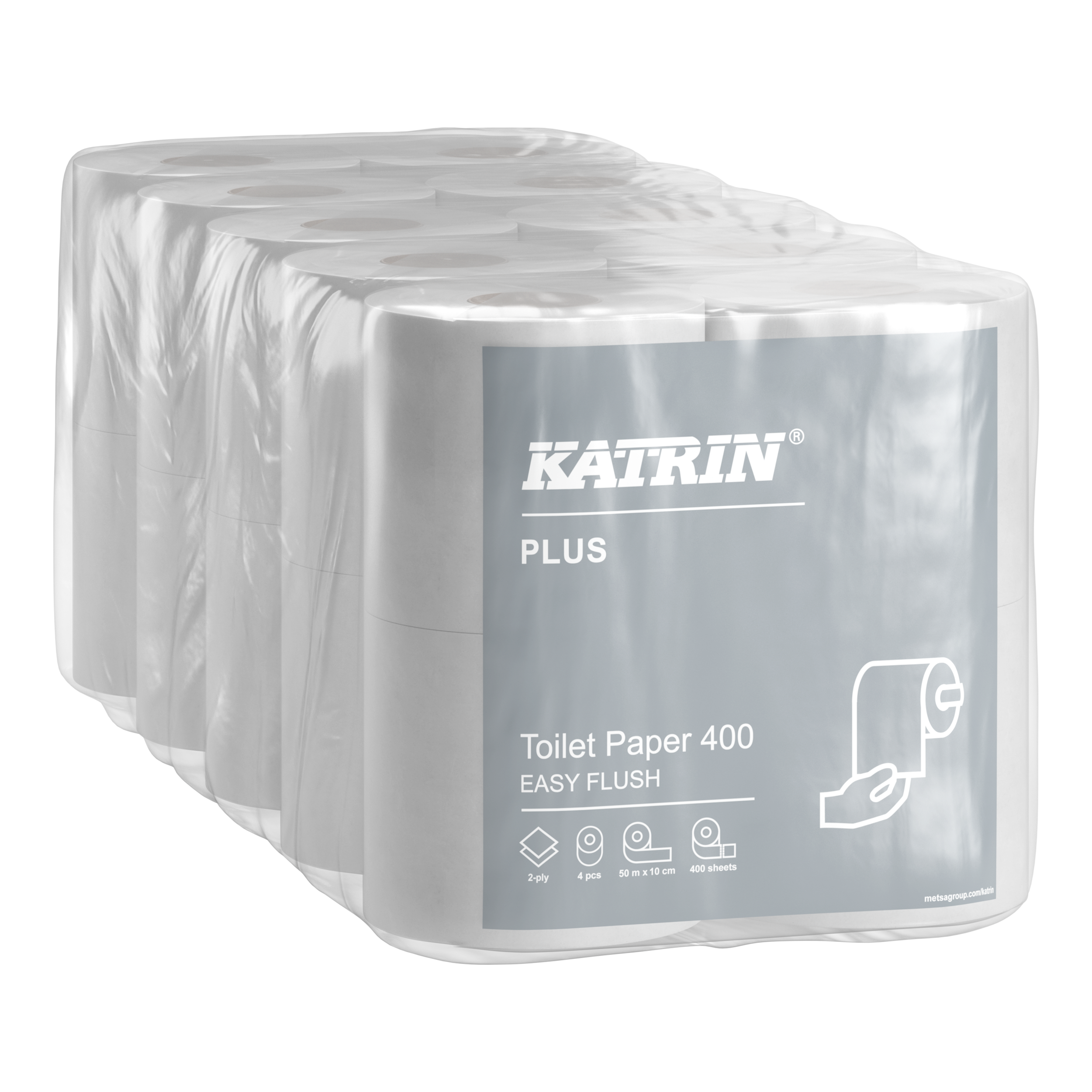 Katrin Plus Toalettrulle 400 2-lager, EasyFlush - 2