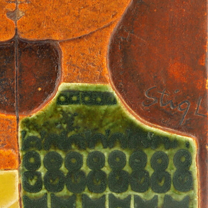 Stig Lindberg (1968) Wall Plaque with Kissing Couple Motif 28 cm