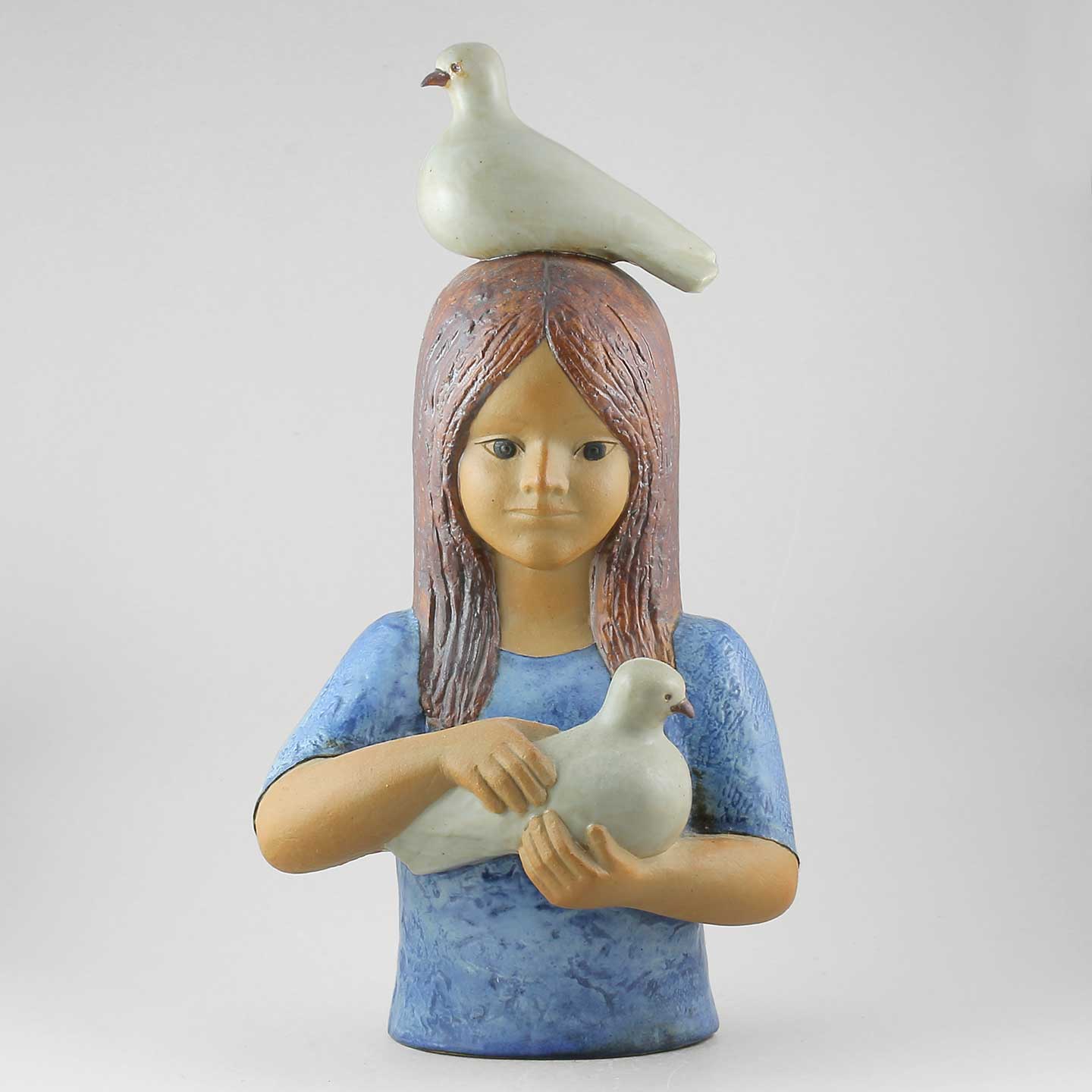 リサラーソン 鳩と少女 彫刻 Sculpture 1977年 46cm