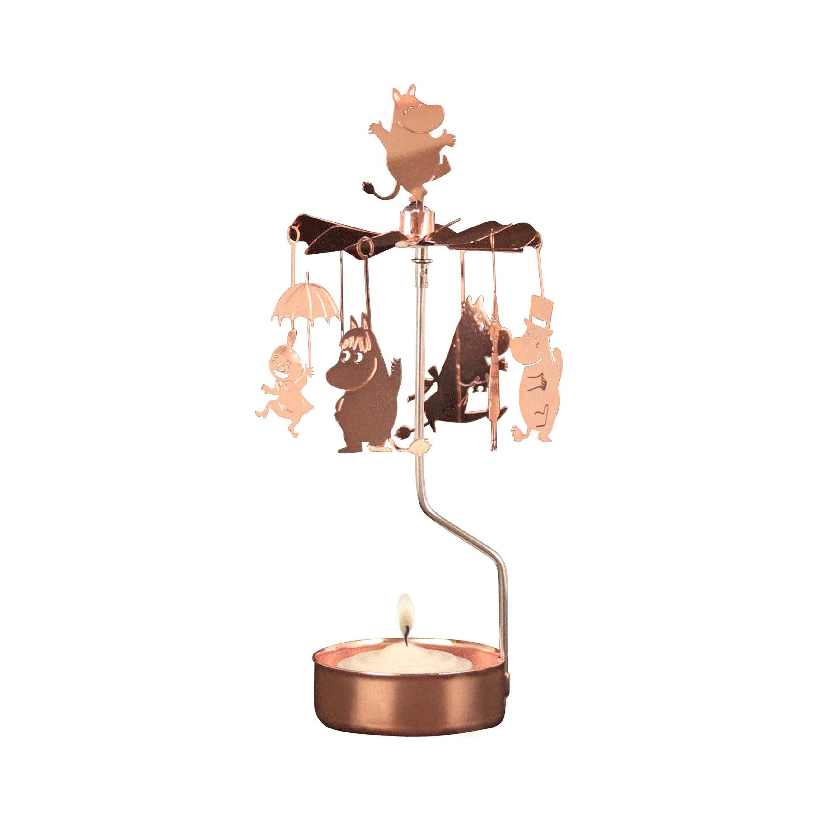 Rotary Candle Holder Moomin family, copper