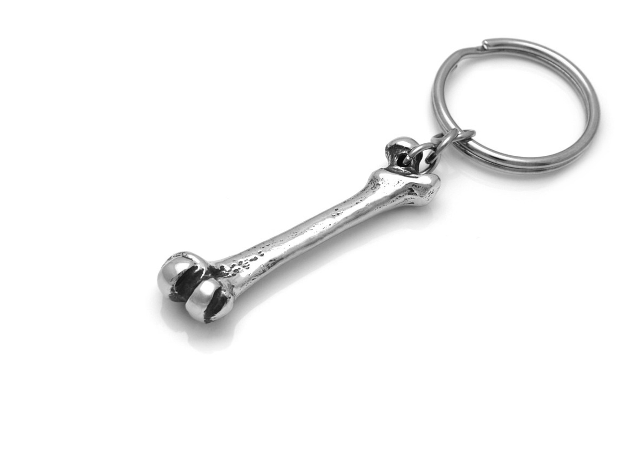 Lårben Nyckelring, Skelett Accessoar, Anatomi Nyckelhållare i Tenn och Stål - 2