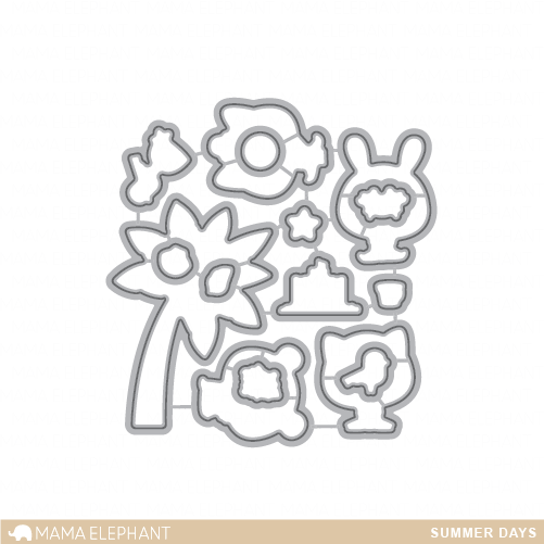  MAMA ELEPHANT - SUMMER DAYS  STAMP & DIE SET - 2