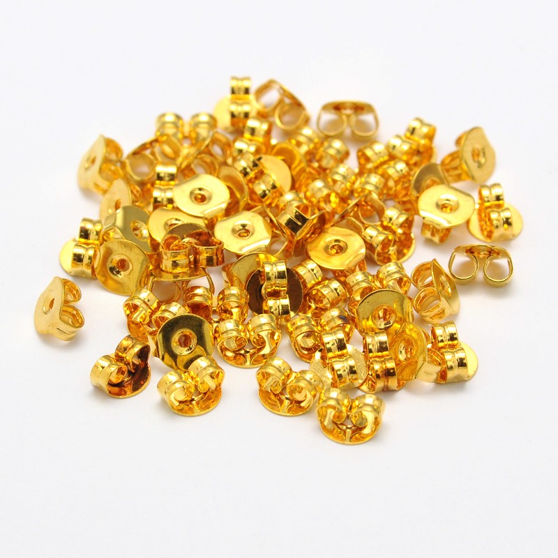 Ear Nut Clutch Earring Post Backs, gold ,5x3mm