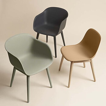 Fiber Armchair Wood Base 