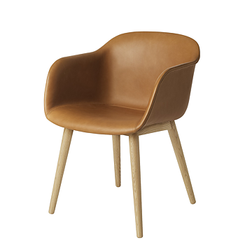 Fiber Armchair Wood Base 