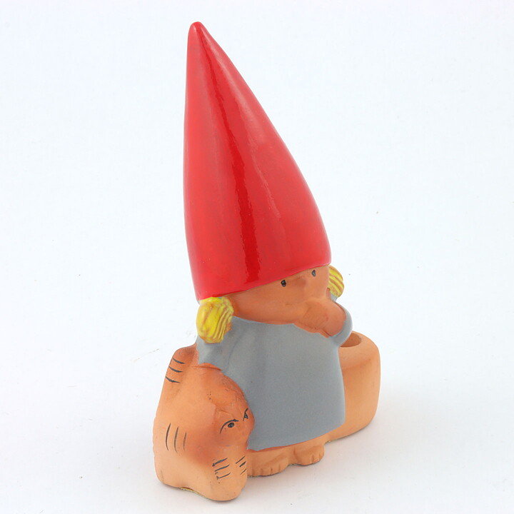 Lisa Larson (Santa's Family 1980s) Elf with Cat Candleholder 15 cm