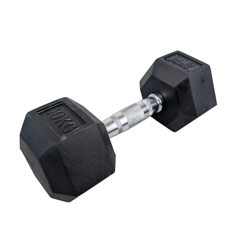 Hexhantel Gummi/Krom, 10 kg Master