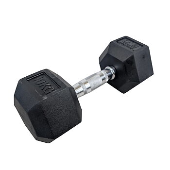 Hexhantel Gummi/Krom, 10 kg Master