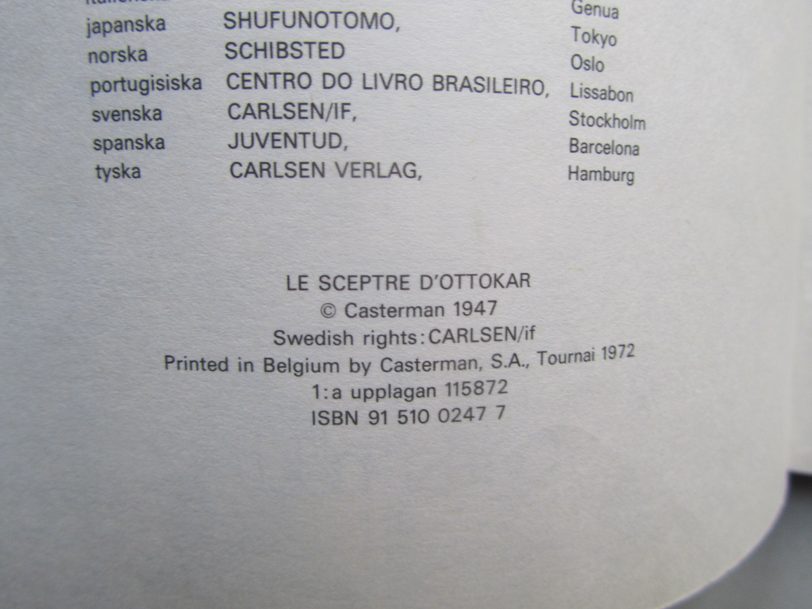 Tintin 02 Kung Ottokars spira 1:a uppl. Vg - 4